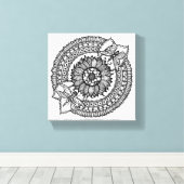 Bloem in Mandala 6 Canvas Afdruk (Insitu (Houten vloer))