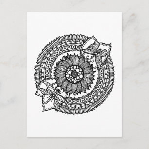 Bloem in Mandala Briefkaart