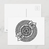 Bloem in Mandala Briefkaart (Voorkant / Achterkant)
