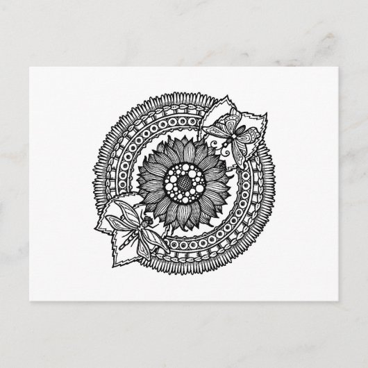 Bloem in Mandala Briefkaart (Voorkant)