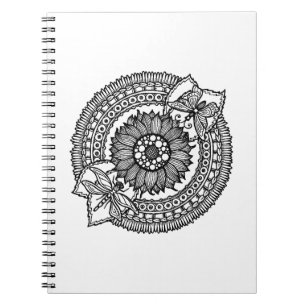 Bloem in Mandala Notitieboek
