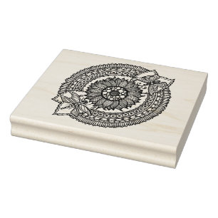 Bloem in Mandala Rubberstempel