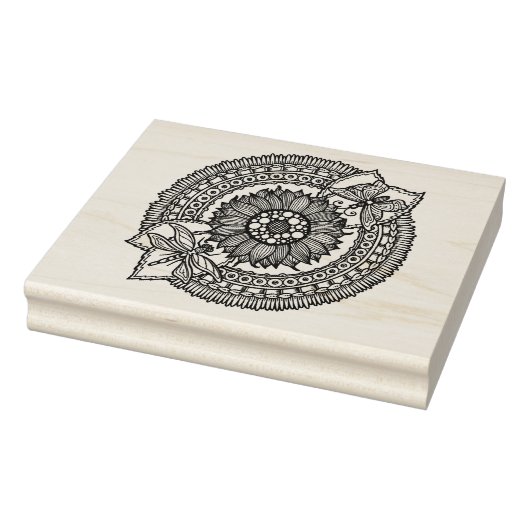 Bloem in Mandala Rubberstempel (Stempel)