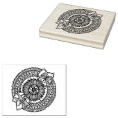 Bloem in Mandala Rubberstempel (Gestempeld)