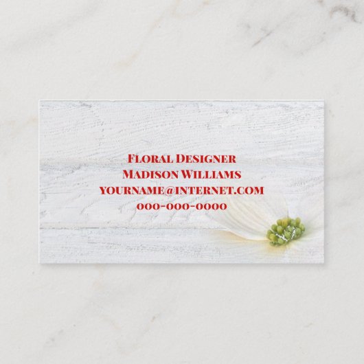 Bloem in polka dot lint visitekaartje (Achterkant)