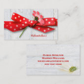 Bloem in polka dot lint visitekaartje (Voorkant / Achterkant)