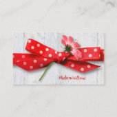 Bloem in polka dot lint visitekaartje (Voorkant)