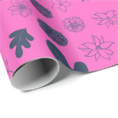 Bloem in roze achtergrond inpakpapier (Rol Hoek)