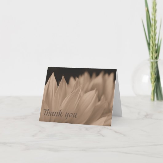 Bloem in sepia bedankkaart (Voorkant)