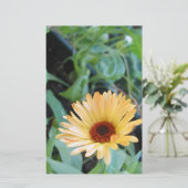 Bloem in Twee Bladeren Briefpapier (Staand voorkant)