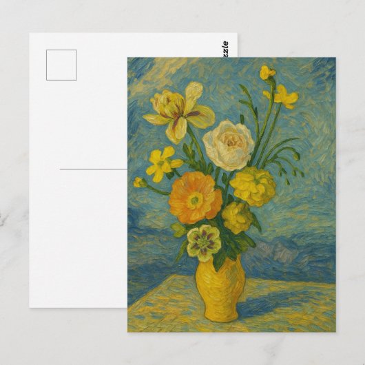 Bloem in vaas Briefkaart (Voorkant / Achterkant)