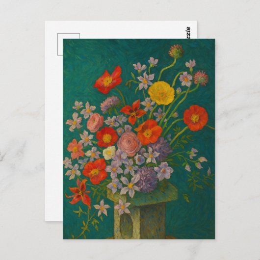 Bloem in vaas Briefkaart (Voorkant / Achterkant)