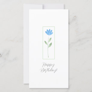Bloem in waterverf blauw kaart