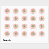 Bloem in waterverf vierkante sticker (Vel)