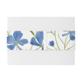 Bloem in zachte blauwe kleur uitnodigingen wikkel (Achterkant Voorbeeld)