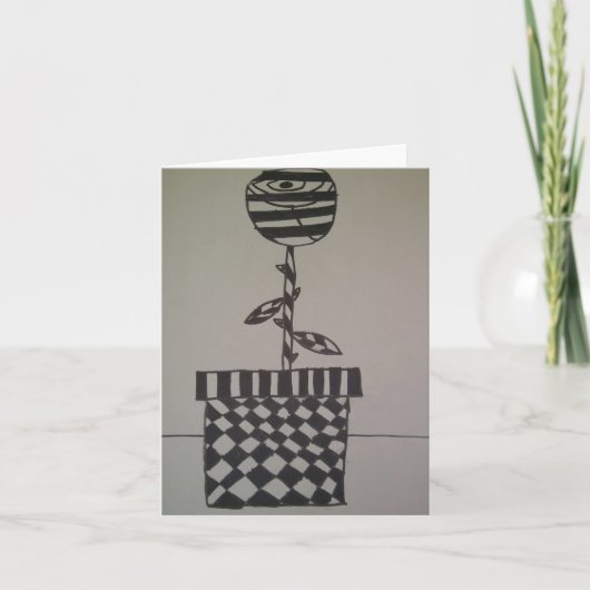 Bloem in zwart en wit, Notitiekaarten (Voorkant)