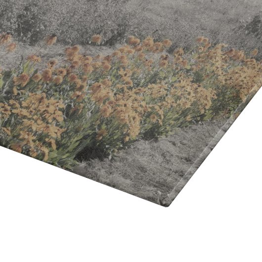 Bloem in zwarte en witte Natuur Snijplank (Hoek)