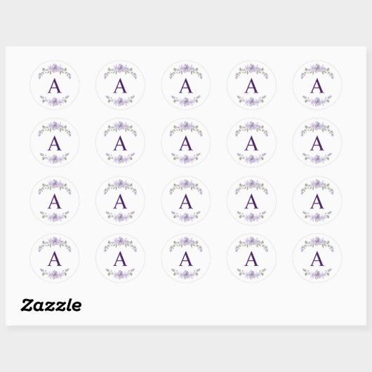 Bloem Initial Sticker | Persoonlijk Monogram (Vel)
