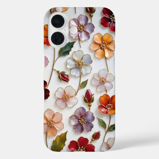Bloem iPhone Hoesje Gebrandschilderd Pastelkleurig (Achterkant)