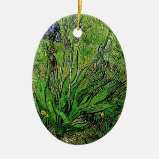  bloem Iris van Van Gogh. Keramisch Ornament (Voorkant)