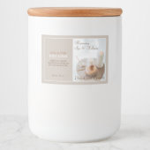 Bloem, Kaars, Borstel Spa & Wellness Productlabel Voedselcontainer Etiket (Voorkant)