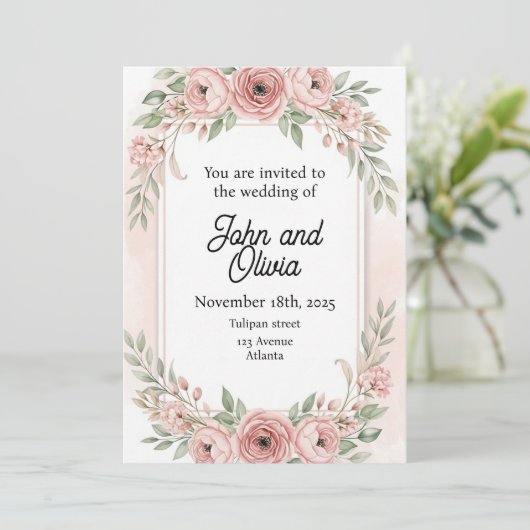 bloem kaart (Staand voorkant)