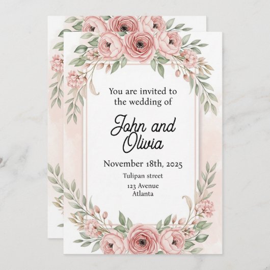 bloem kaart (Voorkant / Achterkant)