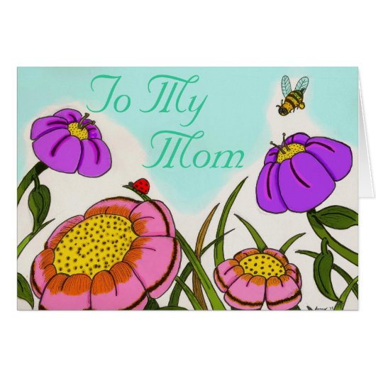 Bloem  Kaart "naar mijn moeder" (Voorkant Horizontaal)
