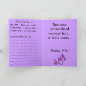 Bloem Kaarten Paarse ventilator Aangepast Wenskaar (Binnen)