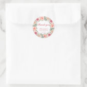 Bloem Kader Baby Shower Bedankt Ronde Sticker (Tas)