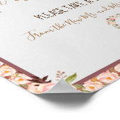 Bloem Kader Liefde is Zoet Bruidsfeest Bruiloft Poster (Hoek)