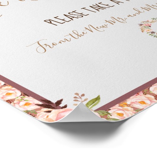 Bloem Kader Liefde is Zoet Bruidsfeest Bruiloft Poster (Hoek)