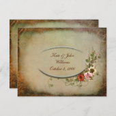 Bloem kader voor hernieuwing van geloften kaart (Voorkant / Achterkant)