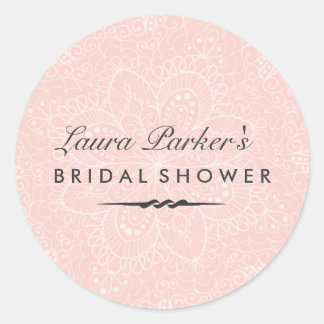 Bloem kant | Roze Bruiloftsuitnodiging Sticker