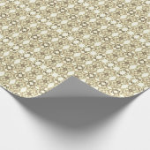 Bloem kant uitzicht goud sepia cadeaupapier (Hoek)