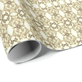 Bloem kant uitzicht goud sepia cadeaupapier (Rol Hoek)