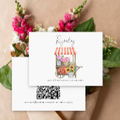 bloem kar vrijgezellenfeest QR-code voor register Informatiekaartje