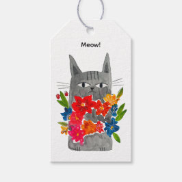 Bloem Kat Cadeaulabel