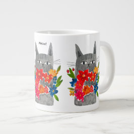Bloem Kat Grote Koffiekop
