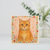 Bloem Kat Kaart. Kaart (Staand voorkant)