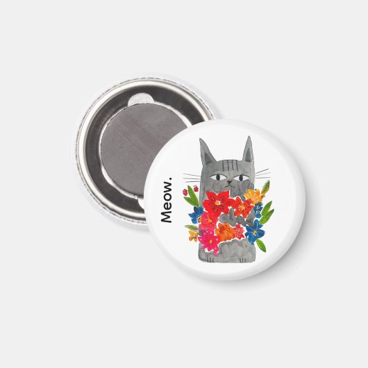 Bloem Kat Magneet (Voorkant / Achterkant)