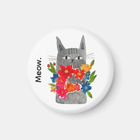Bloem Kat Magneet (Voorkant)