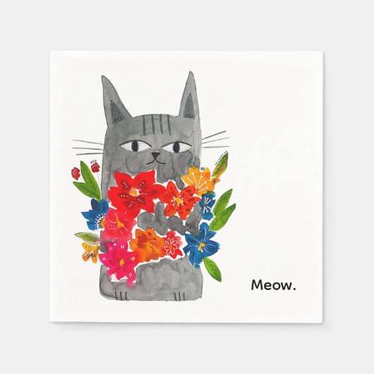 Bloem Kat Servet (Voorkant)