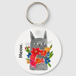 Bloem Kat Sleutelhanger