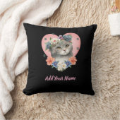 Bloem Kat Tshirt Kussen (Deken)