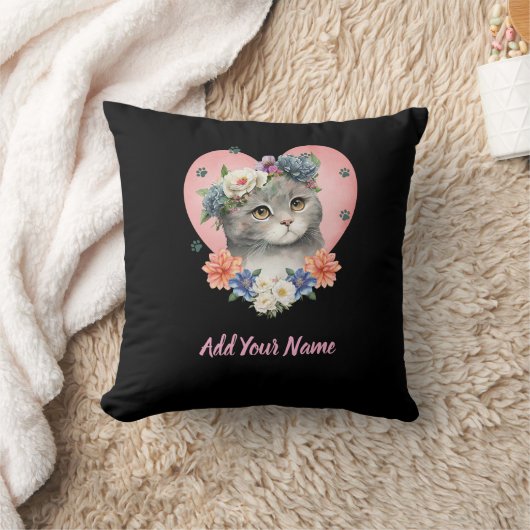 Bloem Kat Tshirt Kussen (Deken)