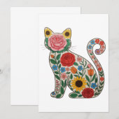 Bloem Kat Wilde Bloemen Kittens Liefhebber Kaart (Voorkant / Achterkant)