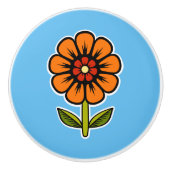 Bloem Keramische Knop (Voorkant)