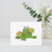 bloem kikkerig kikker briefkaart (Staand voorkant)
