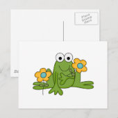 bloem kikkerig kikker briefkaart (Voorkant / Achterkant)